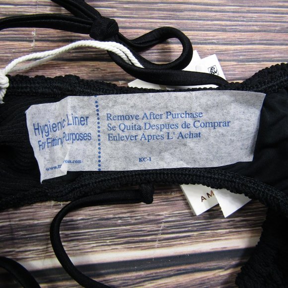 Good American NEW Small/Medium Size 1/2 Black Always Fit Tiny Ties Bikini Bottom - Picture 5 of 6